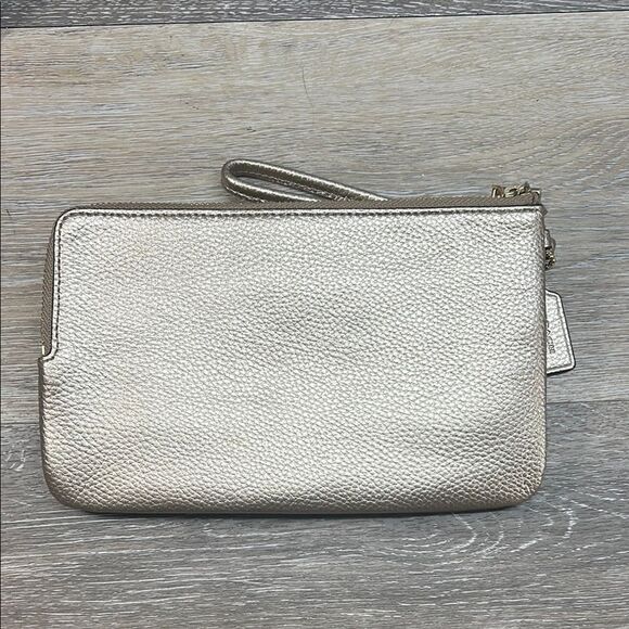 Coach pale gold Leather large Wristlet Clutch - Picture 2 of 13